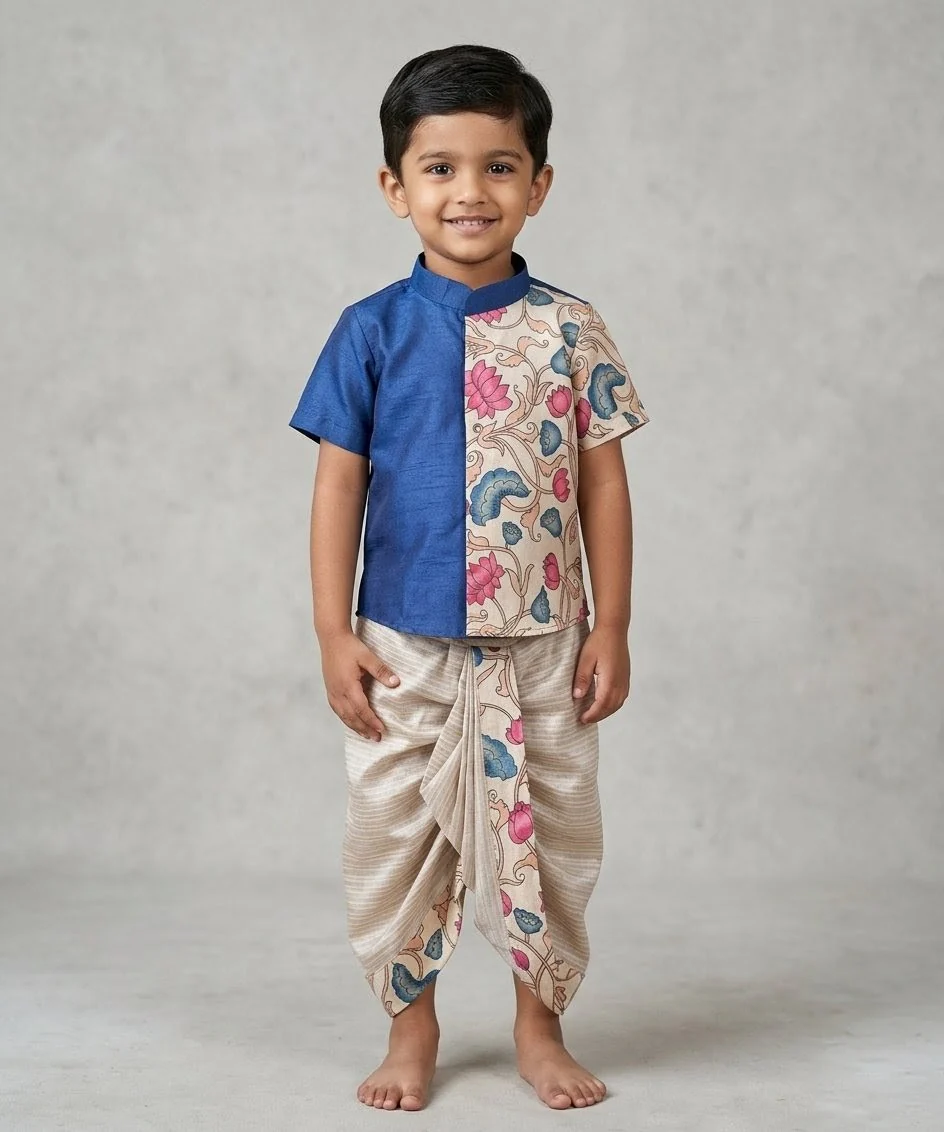 Blue Kurta & Dhothi Set